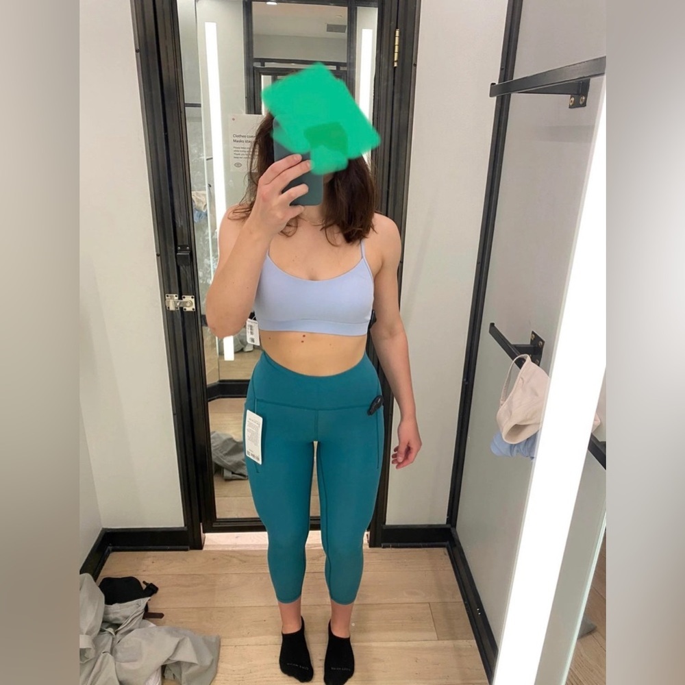 Lululemon Flow Y Bra Blue Linen Size 10